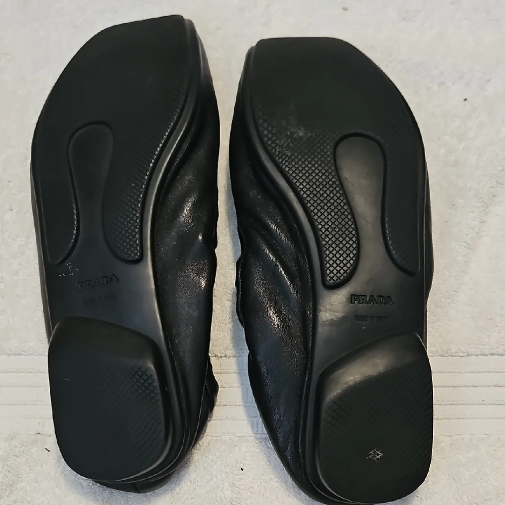 Prada Black Leather Slip-On Loafers - Picture 5 of 8